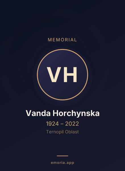 Memorial portrait of Vanda Horchynska