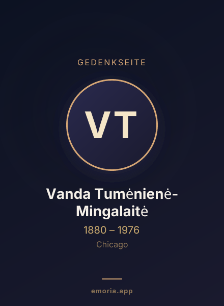 Gedenkportrait von Vanda Tumėnienė-Mingalaitė