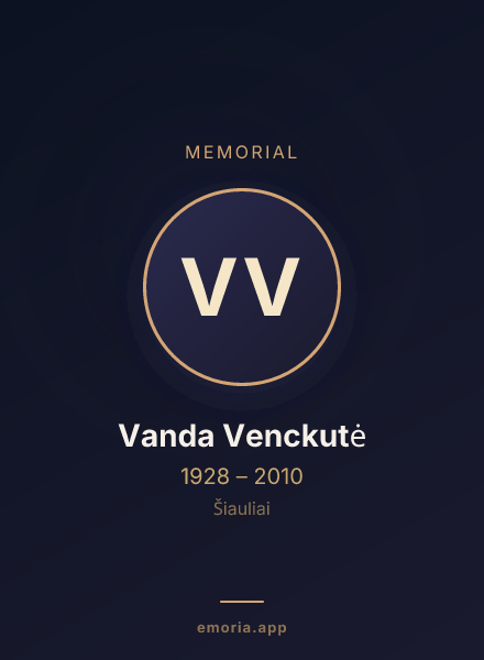 Memorial portrait of Vanda Venckutė