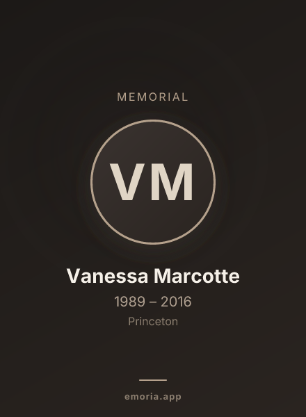 Memorial portrait of Vanessa Marcotte