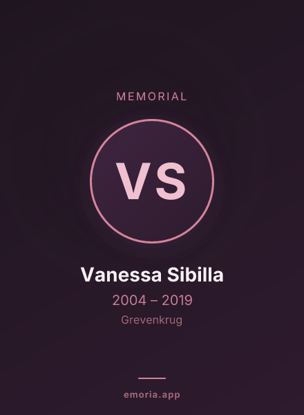 Memorial portrait of Vanessa Sibilla