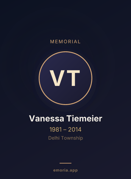 Memorial portrait of Vanessa Tiemeier