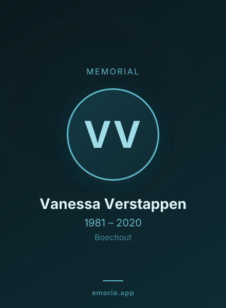 Memorial portrait of Vanessa Verstappen