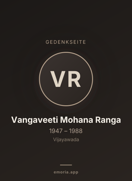 Gedenkportrait von Vangaveeti Mohana Ranga