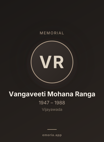 Memorial portrait of Vangaveeti Mohana Ranga