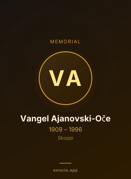 Memorial portrait of Vangel Ajanovski-Oče