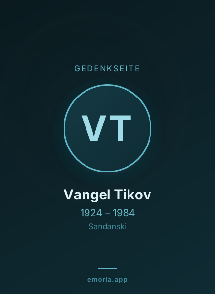 Gedenkportrait von Vangel Tikov