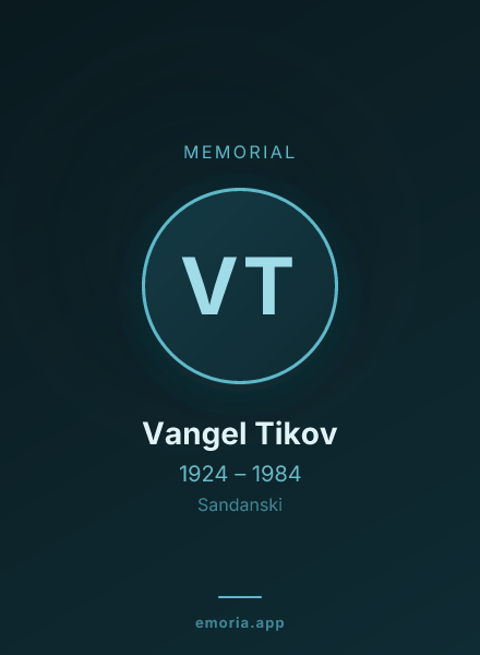 Memorial portrait of Vangel Tikov