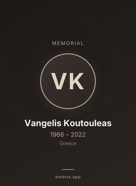 Memorial portrait of Vangelis Koutouleas