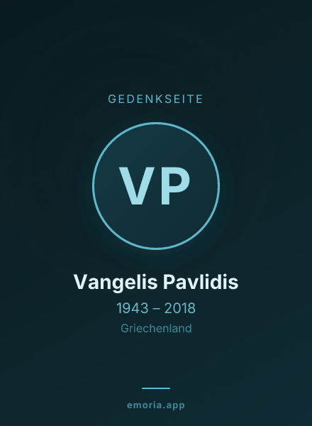 Gedenkportrait von Vangelis Pavlidis