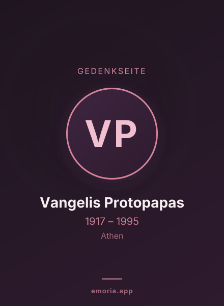 Gedenkportrait von Vangelis Protopapas