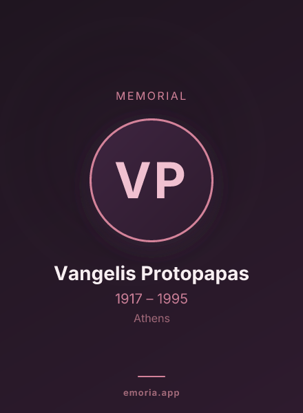 Memorial portrait of Vangelis Protopapas