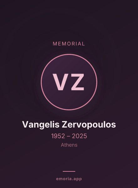 Memorial portrait of Vangelis Zervopoulos