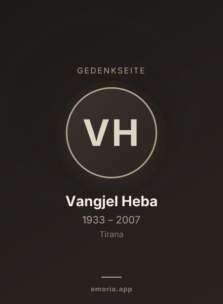 Gedenkportrait von Vangjel Heba