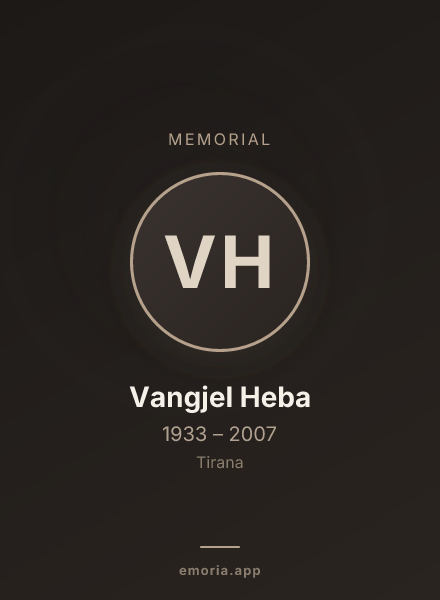 Memorial portrait of Vangjel Heba