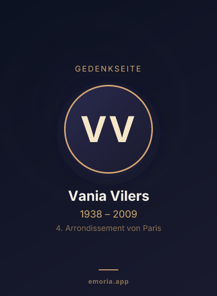 Gedenkportrait von Vania Vilers