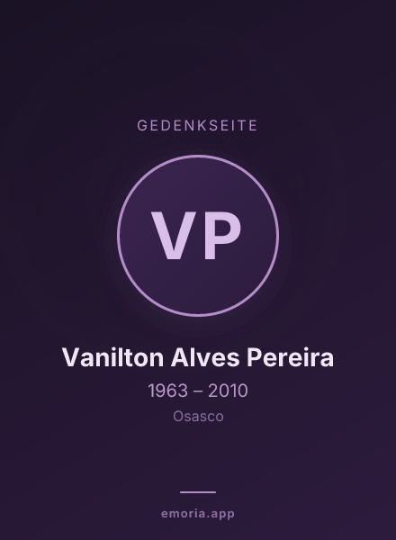Gedenkportrait von Vanilton Alves Pereira