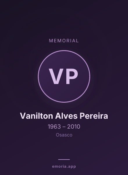 Memorial portrait of Vanilton Alves Pereira