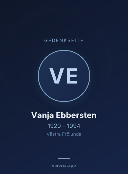 Gedenkportrait von Vanja Ebbersten