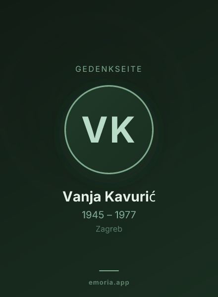 Gedenkportrait von Vanja Kavurić