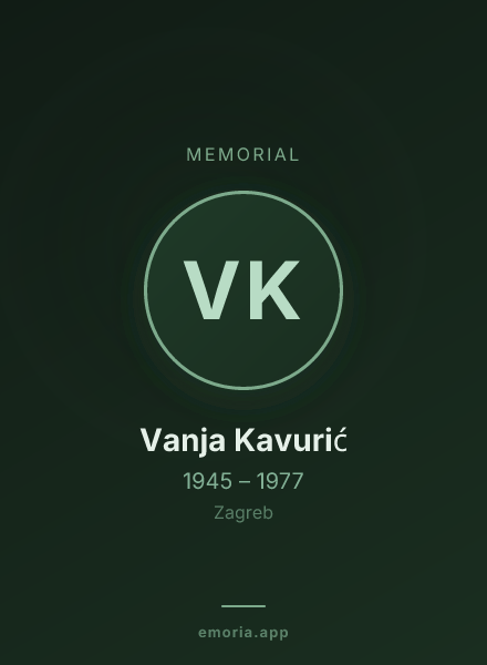 Memorial portrait of Vanja Kavurić