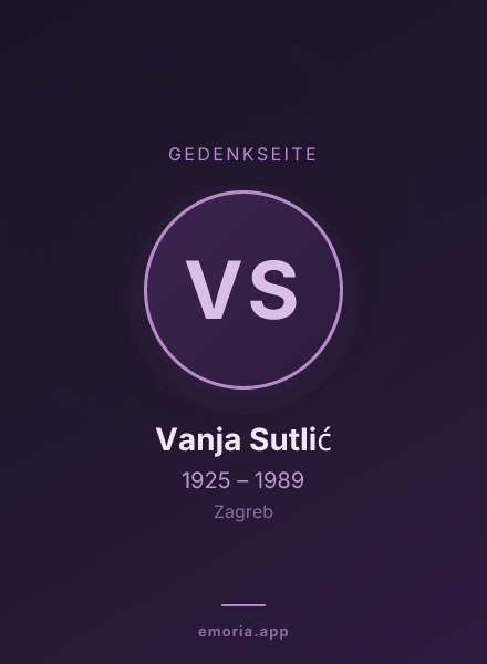 Gedenkportrait von Vanja Sutlić