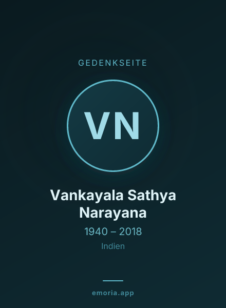 Gedenkportrait von Vankayala Sathya Narayana