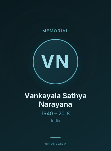 Memorial portrait of Vankayala Sathya Narayana
