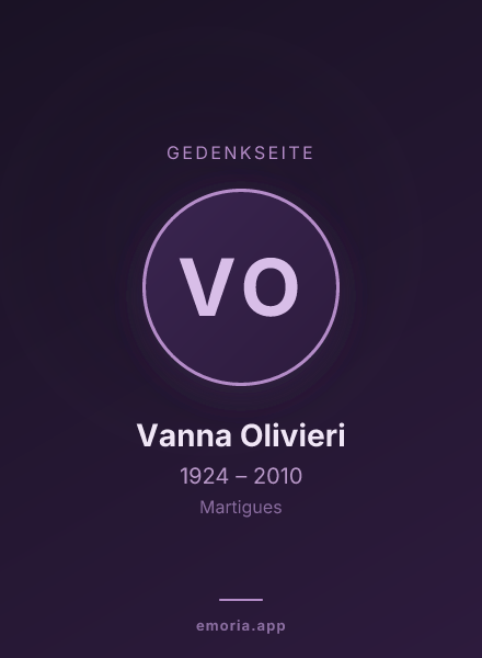 Gedenkportrait von Vanna Olivieri