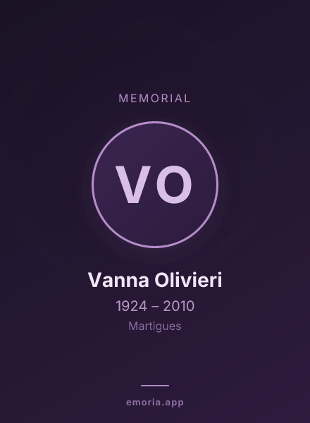 Memorial portrait of Vanna Olivieri