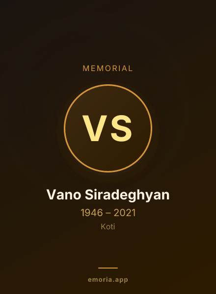 Memorial portrait of Vano Siradeghyan
