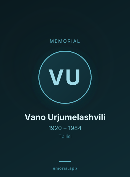 Memorial portrait of Vano Urjumelashvili