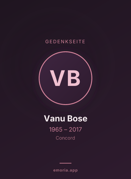 Gedenkportrait von Vanu Bose