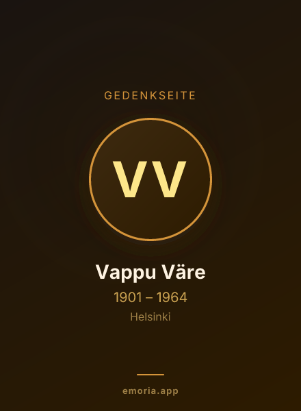 Gedenkportrait von Vappu Väre