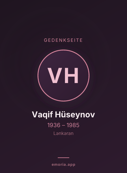 Gedenkportrait von Vaqif Hüseynov