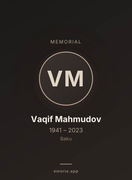 Memorial portrait of Vaqif Mahmudov