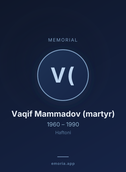 Memorial portrait of Vaqif Mammadov (martyr)