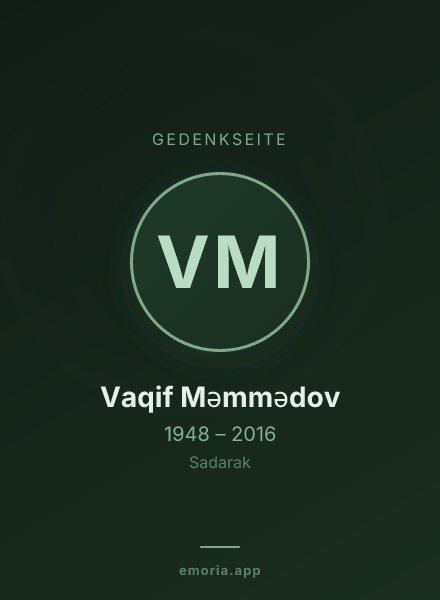 Gedenkportrait von Vaqif Məmmədov