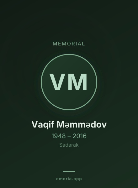 Memorial portrait of Vaqif Məmmədov