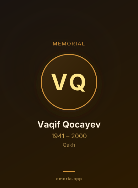 Memorial portrait of Vaqif Qocayev