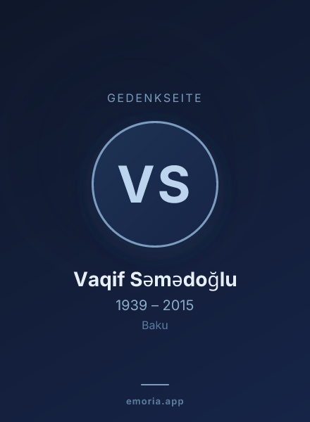 Gedenkportrait von Vaqif Səmədoğlu