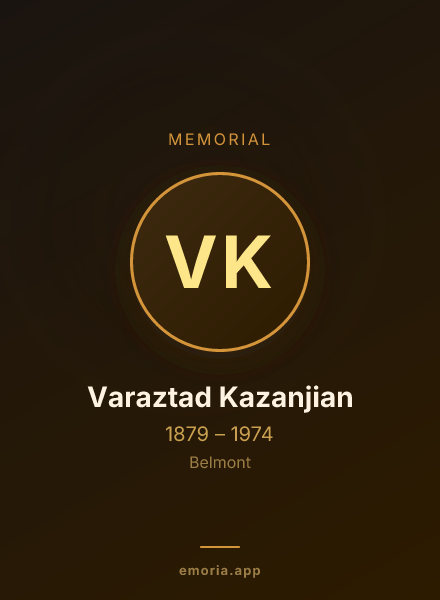 Memorial portrait of Varaztad Kazanjian