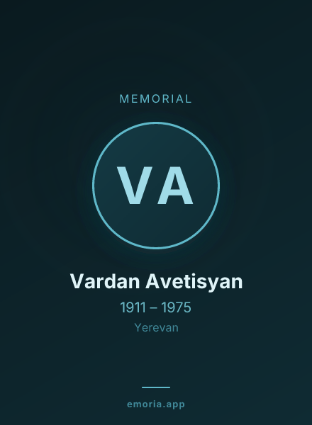 Memorial portrait of Vardan Avetisyan