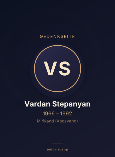 Gedenkportrait von Vardan Stepanyan