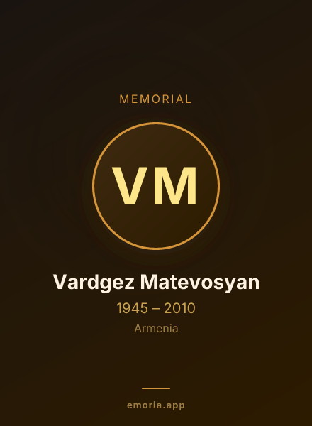 Memorial portrait of Vardgez Matevosyan