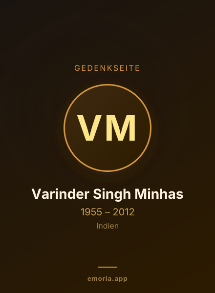 Gedenkportrait von Varinder Singh Minhas