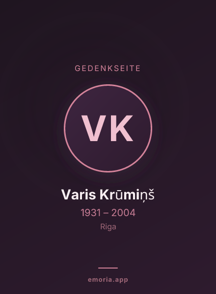 Gedenkportrait von Varis Krūmiņš