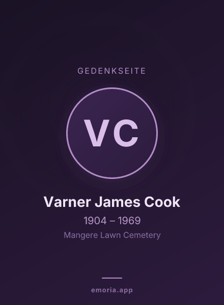 Gedenkportrait von Varner James Cook
