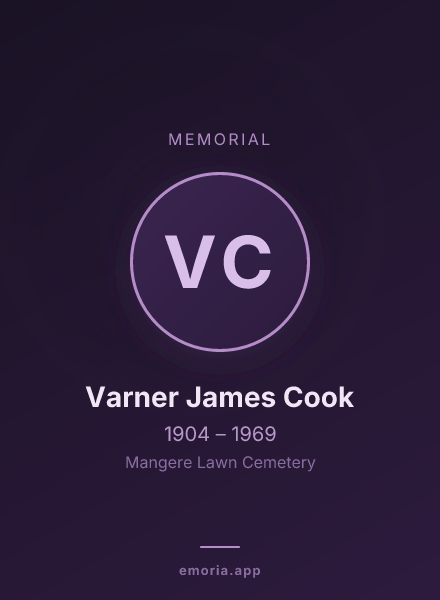 Memorial portrait of Varner James Cook