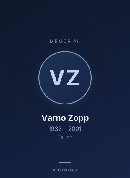 Memorial portrait of Varno Zopp